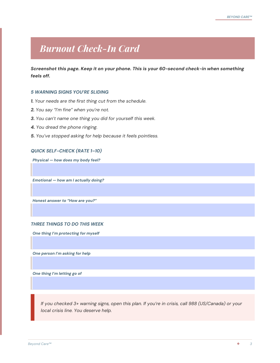 The Check-In page