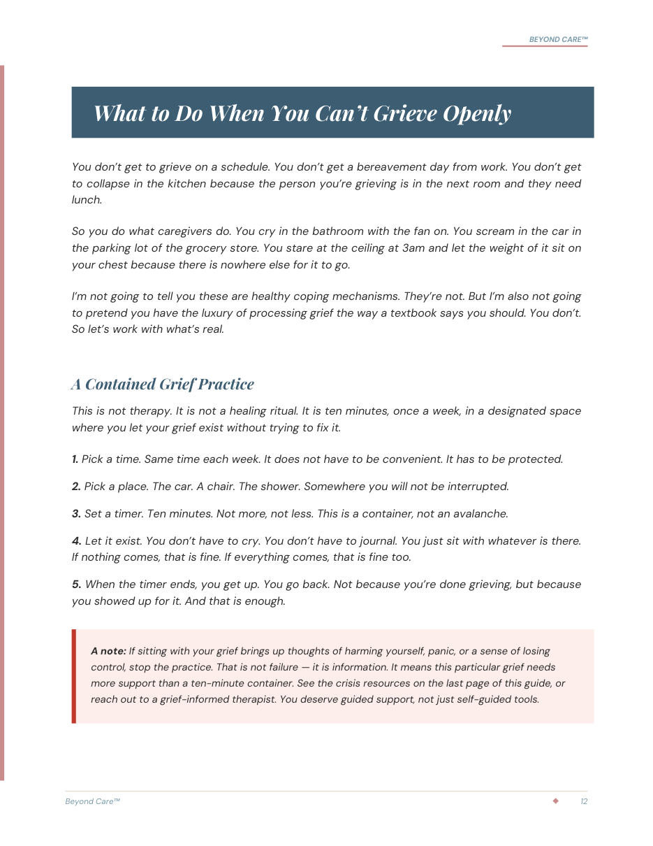 What to Do When You Can't Grieve Openly